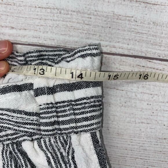 Jolt paper bag striped high waist pants w/tie belt & front pockets sz M women - Picture 8 of 9